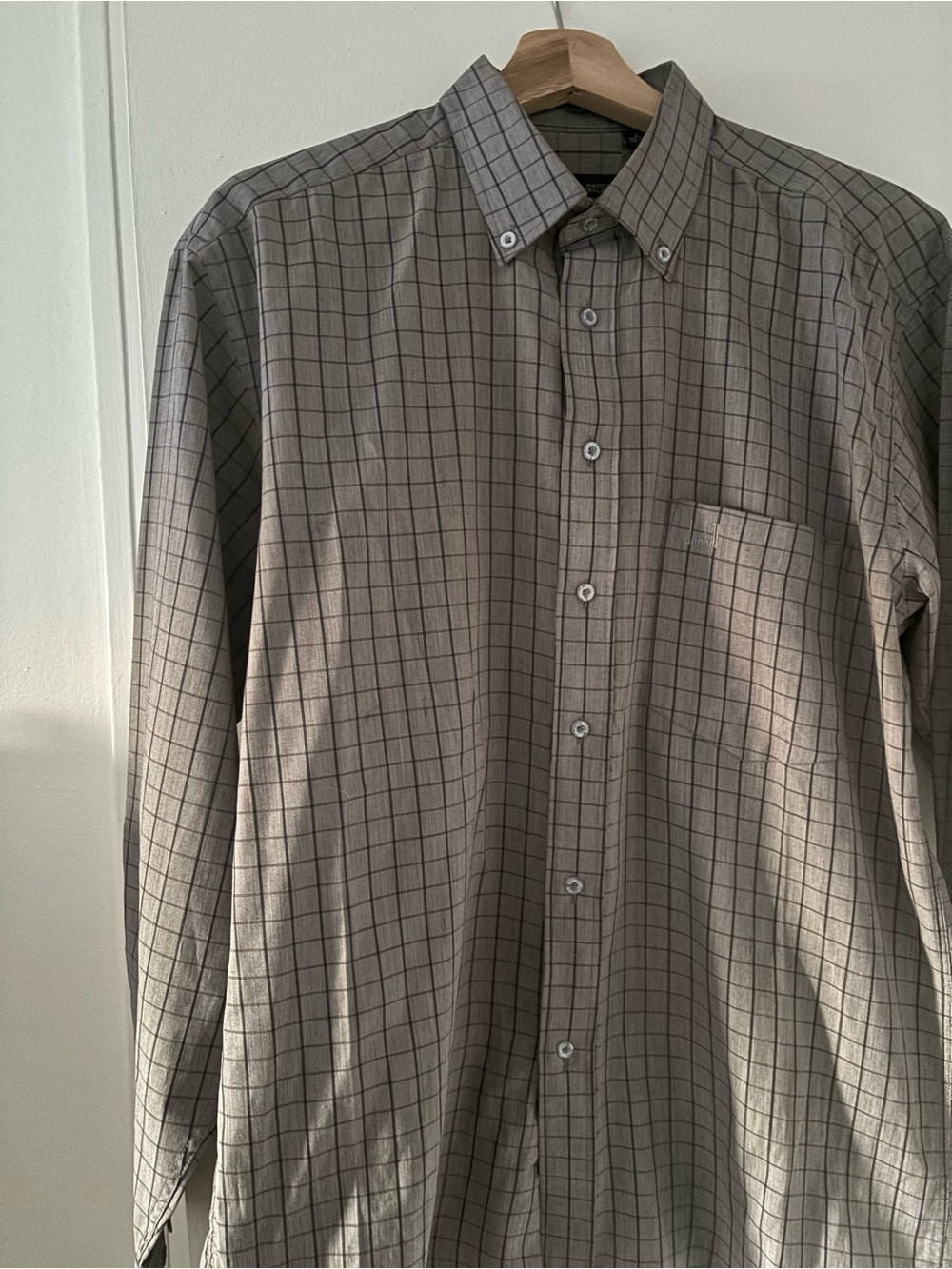 Dunhill Gray Plaid Button Down Shirt